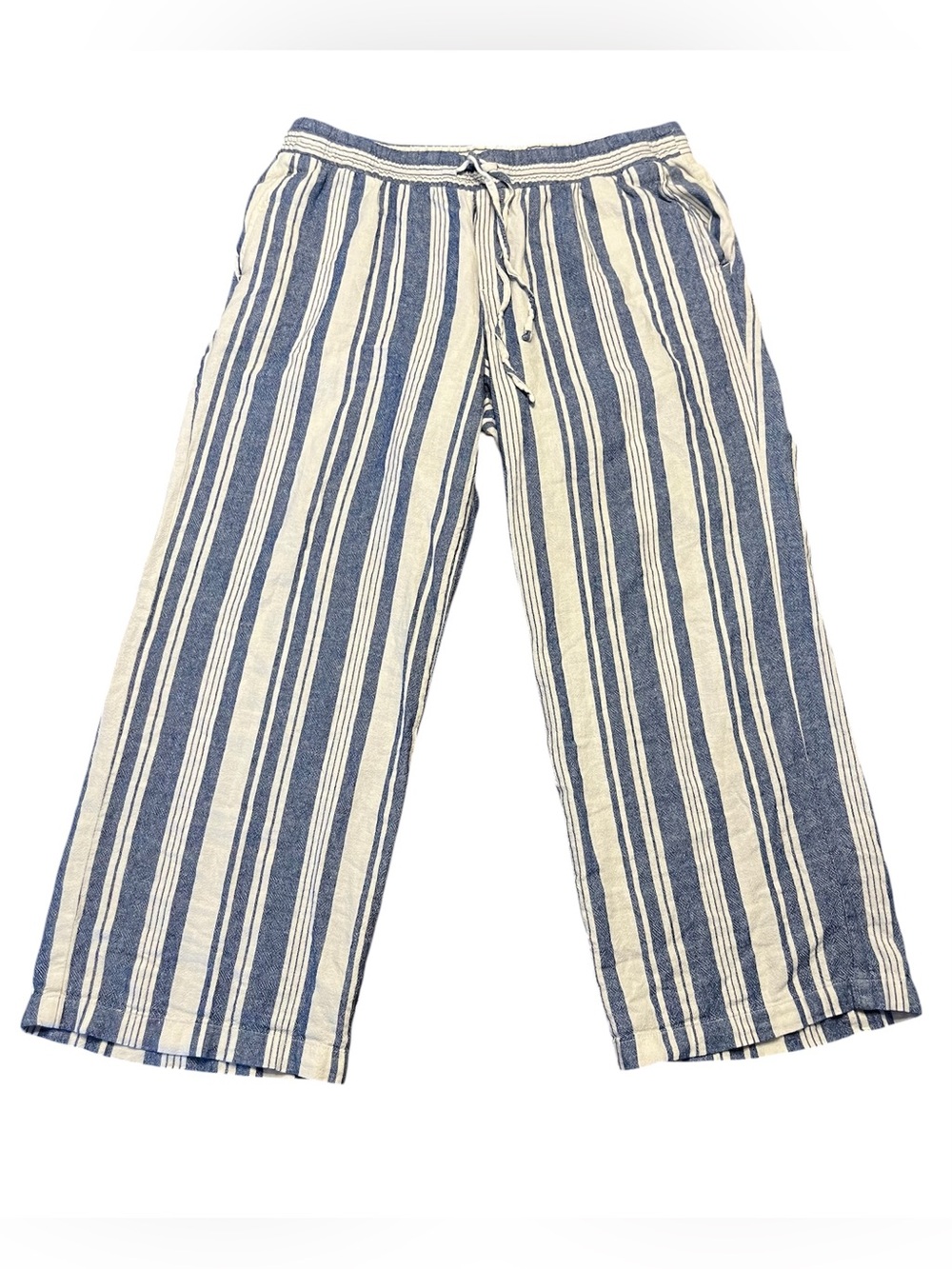 Old Navy Blue and White Striped Wide Leg Pants
